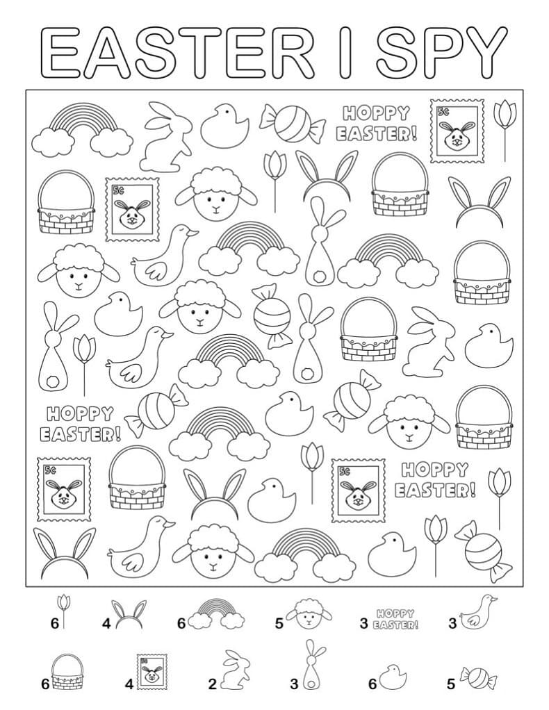 Printable Easter I Spy Free Picture
