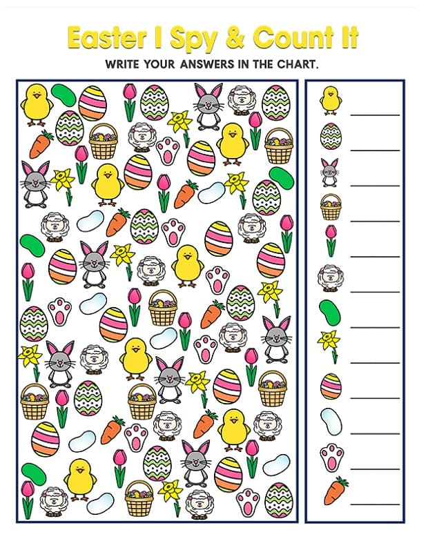 Printable Easter I Spy Free Pictures