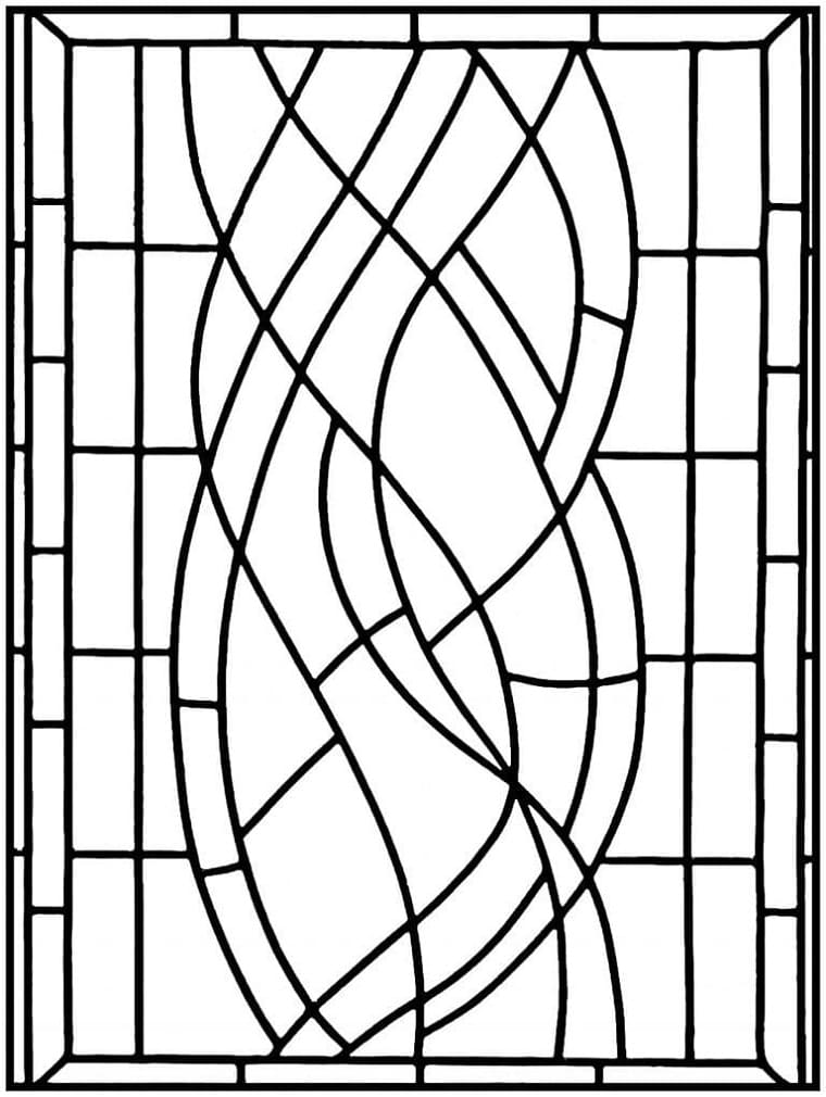 Printable Easy Stained Glass Coloring Page