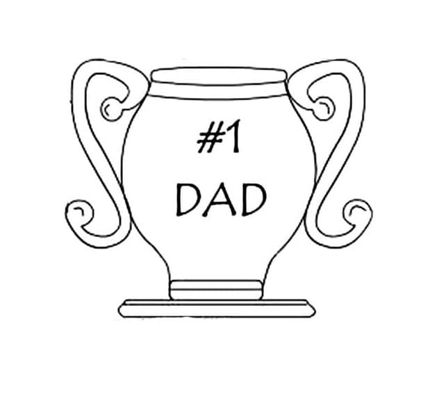 Printable Father Day Trophy Coloring Page