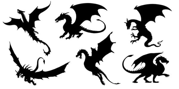 Printable Fiery Dragon Stencil