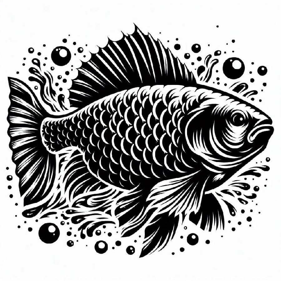 Printable Fish Stencil Basic