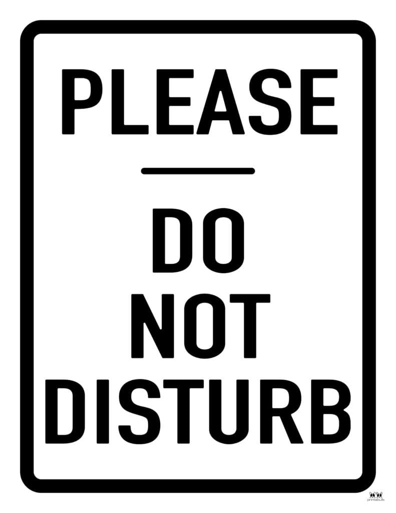 Printable For Free Do Not Disturb Sign