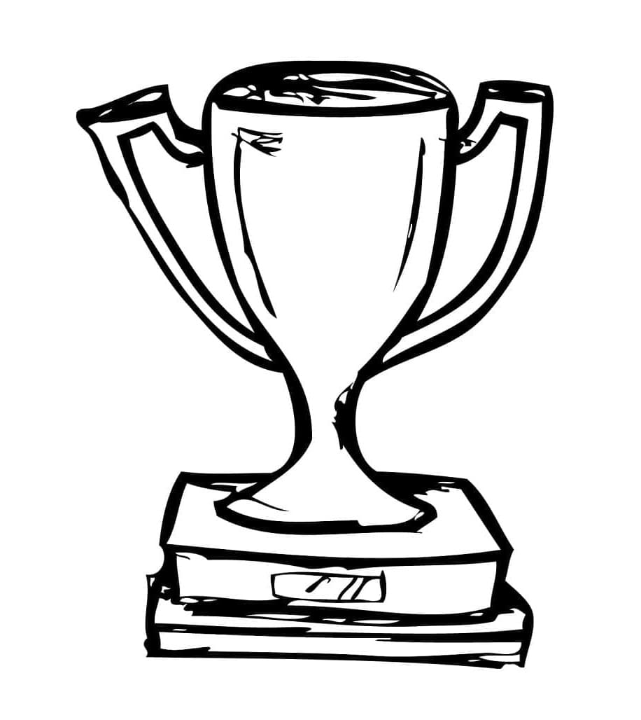 Printable Free Drawing of Trophy Coloring Page