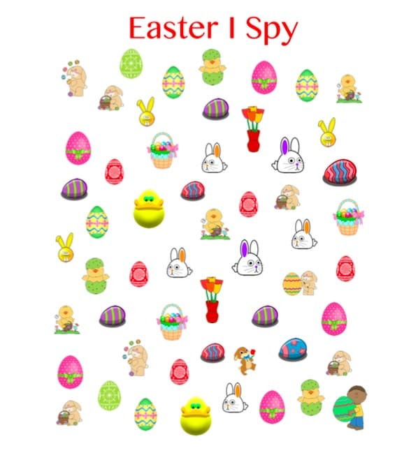 Printable Free Image of Easter I Spy