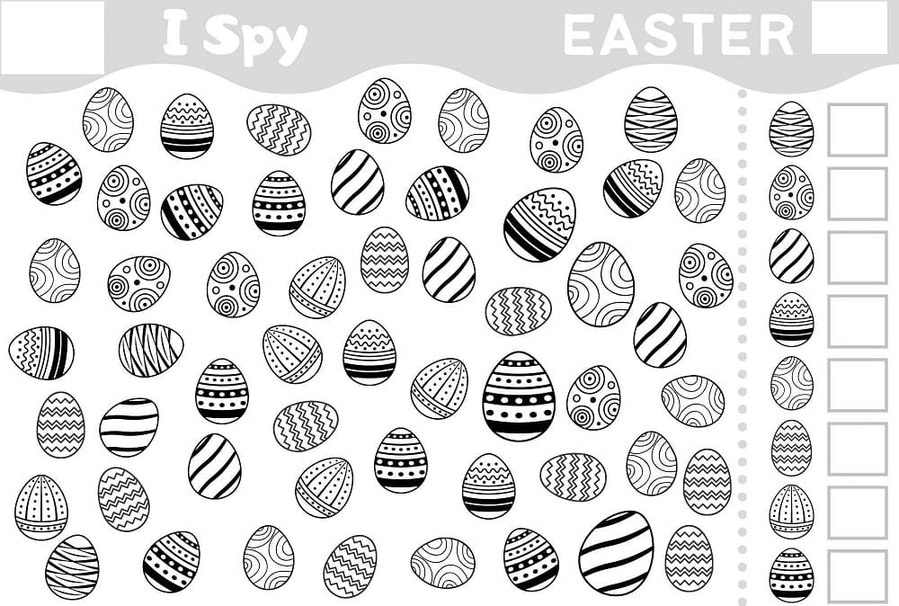 Printable Free Picture of Easter I Spy