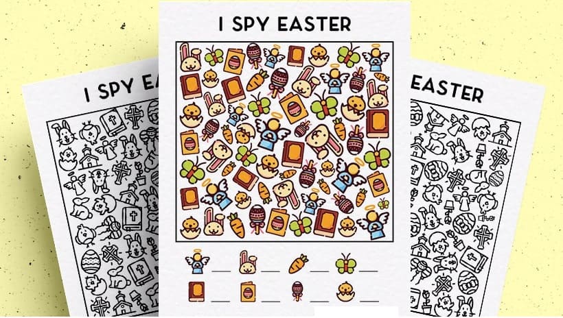 Printable Free Pictures of Easter I Spy