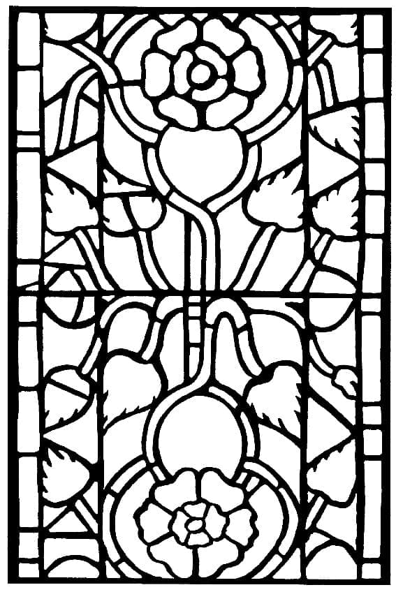 Printable Free Stained Glass Coloring Page