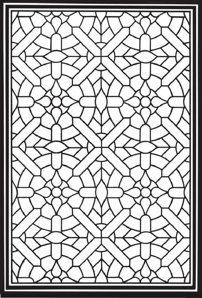 Printable Free Stained Glass Pattern Coloring Page
