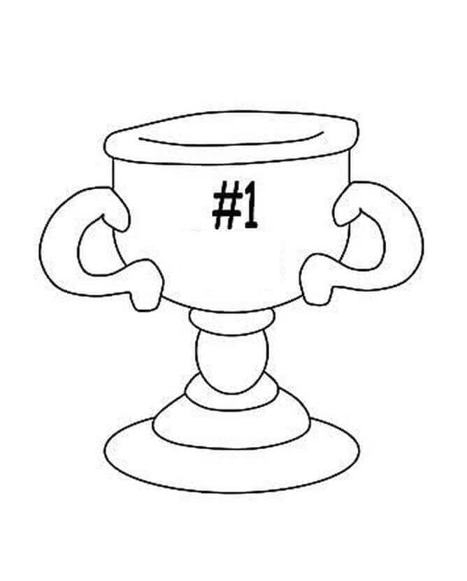 Printable Free Trophy Coloring Page