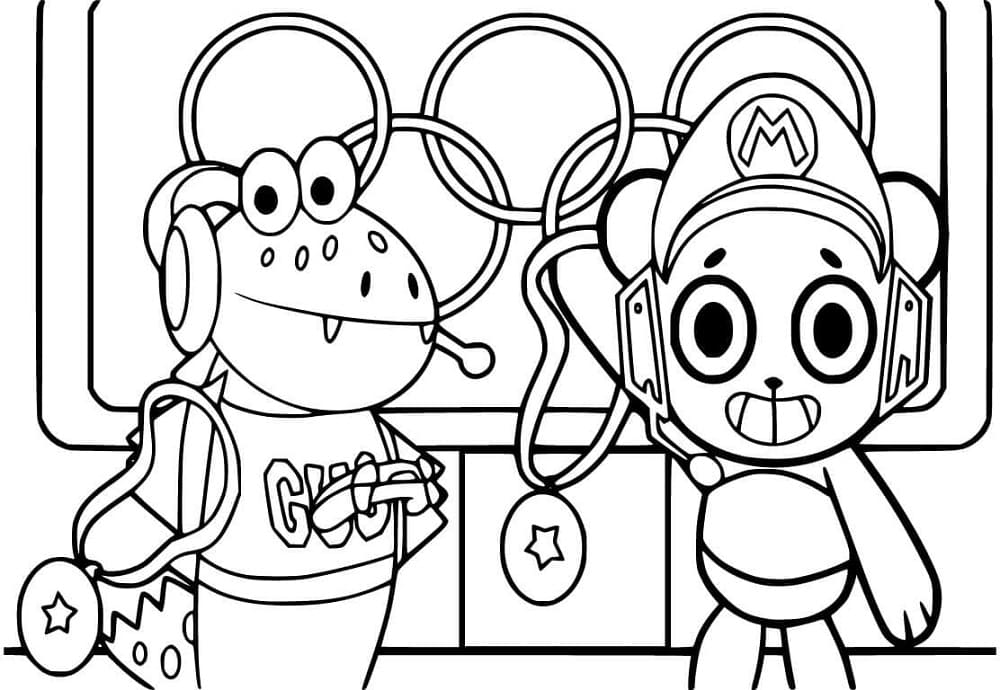 Printable Gus and Combo Panda from Coloring Page
