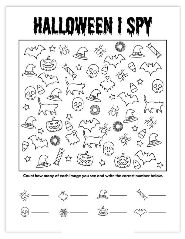 Printable Halloween I Spy Free Download