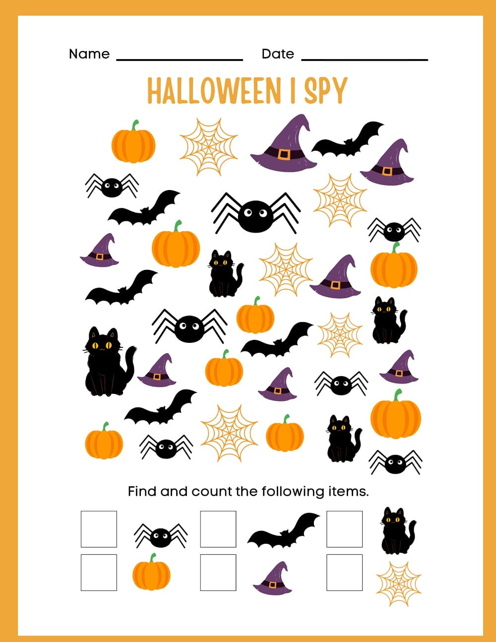 Printable Halloween I Spy Free Image