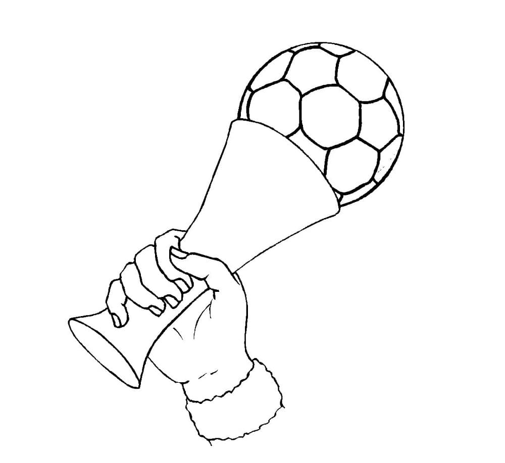 Printable Hand is Holding Trophy Coloring Page