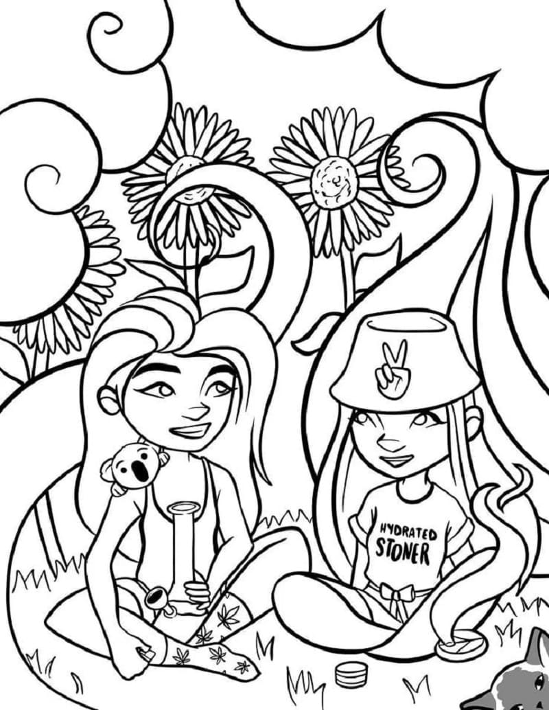 Printable Hydrated Stoner Coloring Page