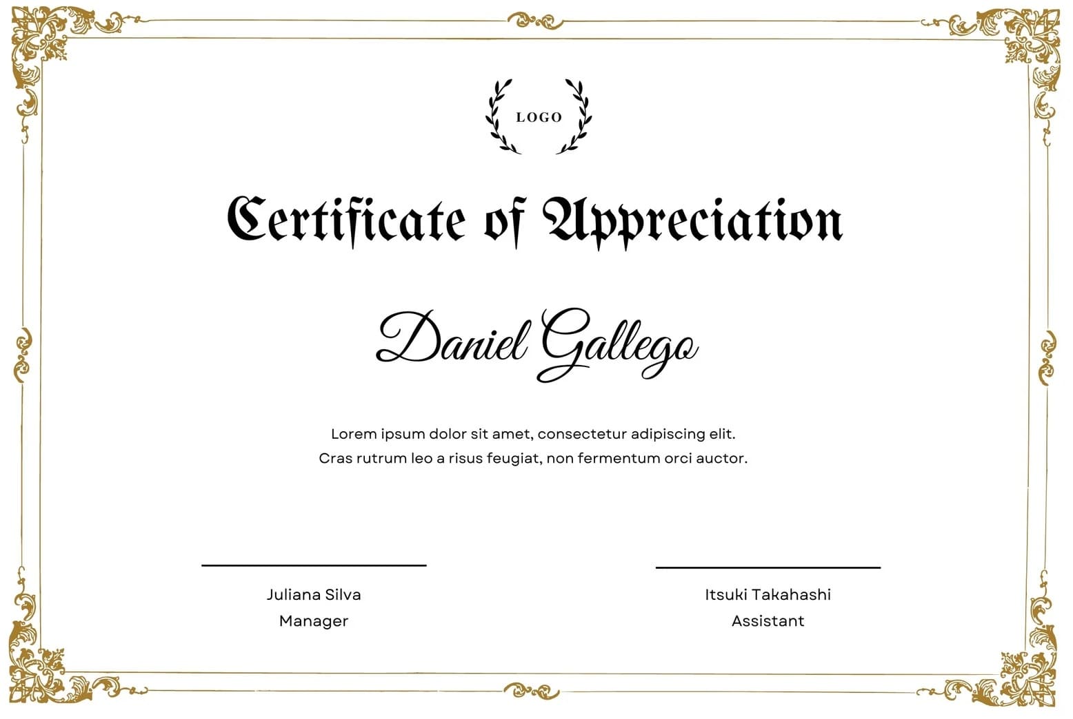 Printable Image of Award Certificate Free