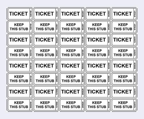 Printable Images of Raffle Ticket Template