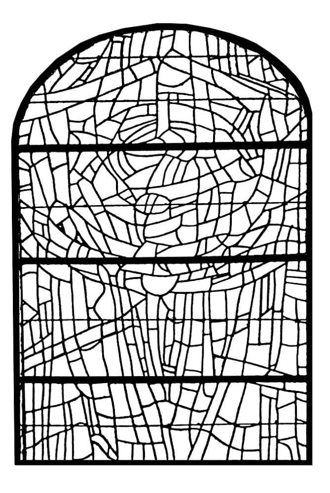 Printable Modern Stained Glass Coloring Page