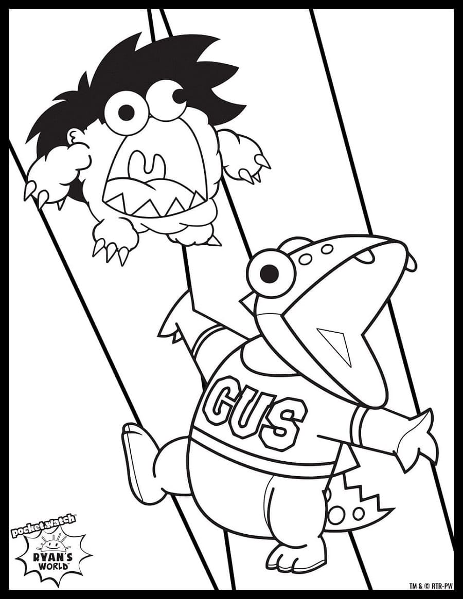 Printable Moe and Gus from Ryan World Coloring Page