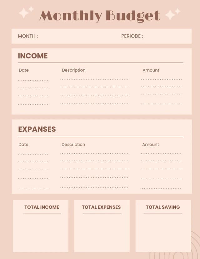 Printable Monthly Budget Template for Couples