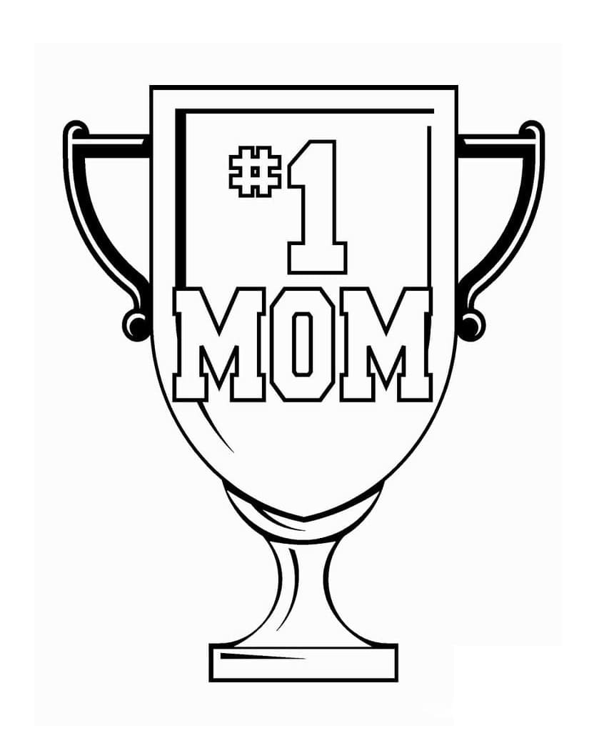 Printable Mother Day Trophy Coloring Page