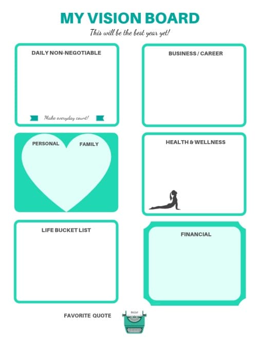 Printable My Vision Board Template