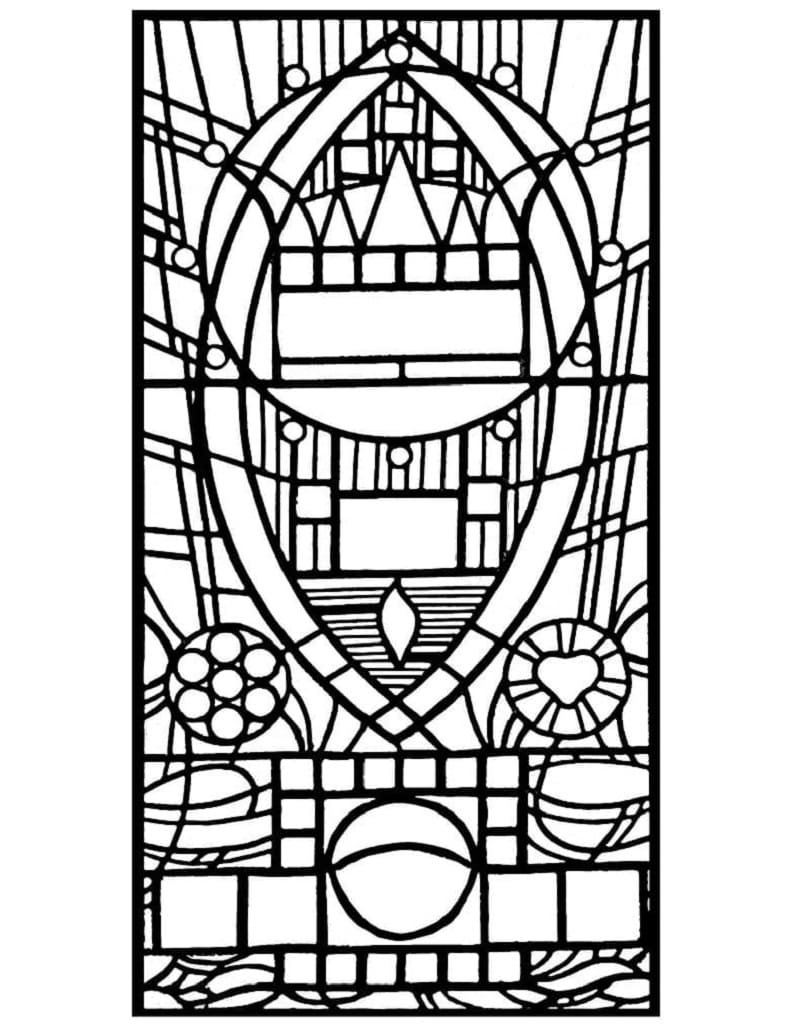 Printable Nice Stained Glass Coloring Page