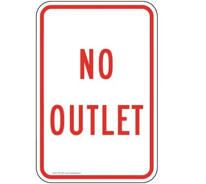 Printable No Outlet Sign For Free