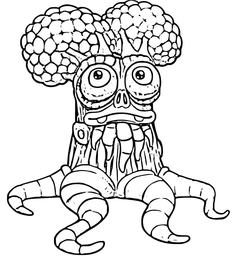 Printable Oaktopus from My Singing Monsters Coloring Page