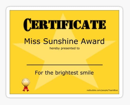 Printable Perfect Award Certificate