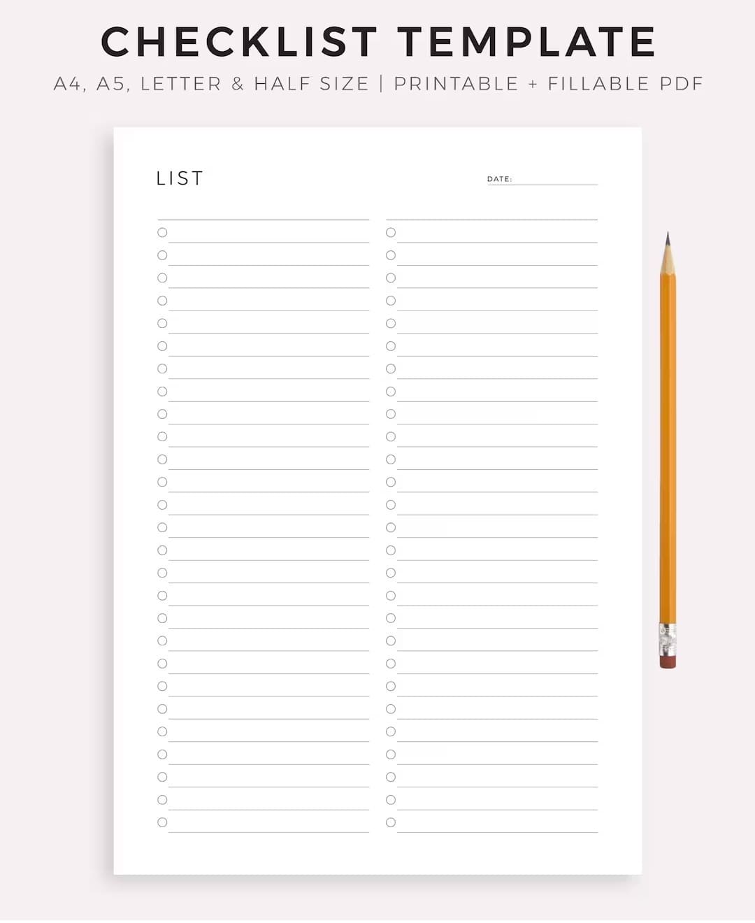 Printable Perfect Checklist Template