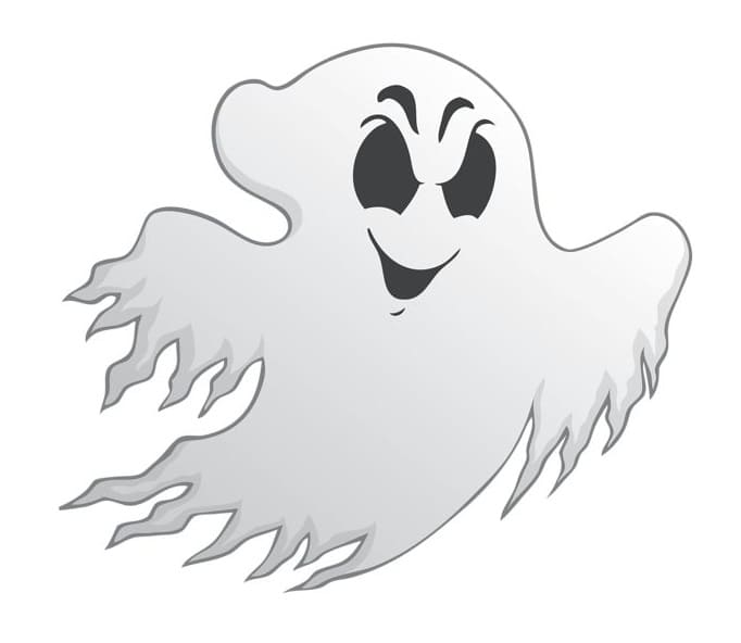Printable Playful Ghost Stencil