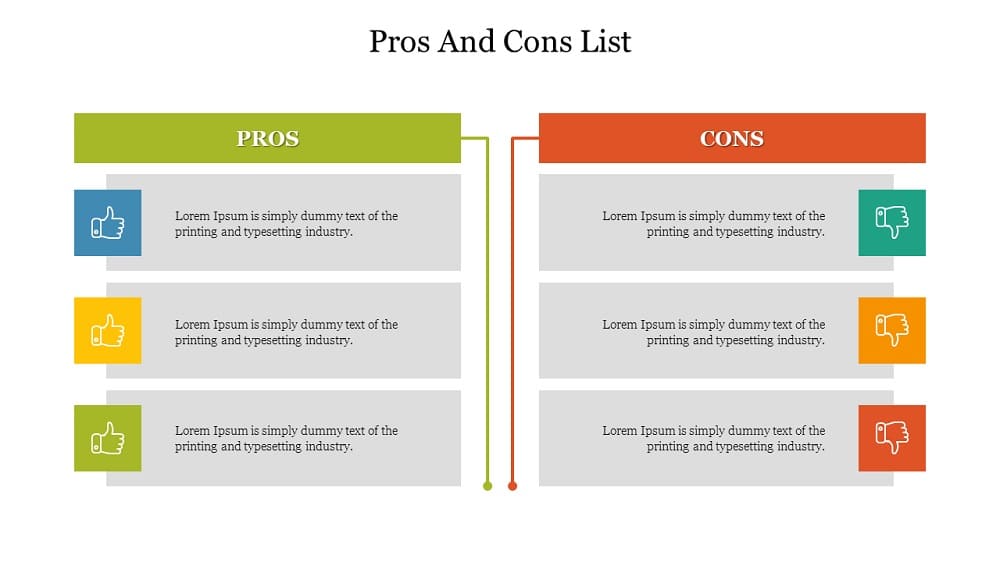 Printable Pros and Cons List Template Photo