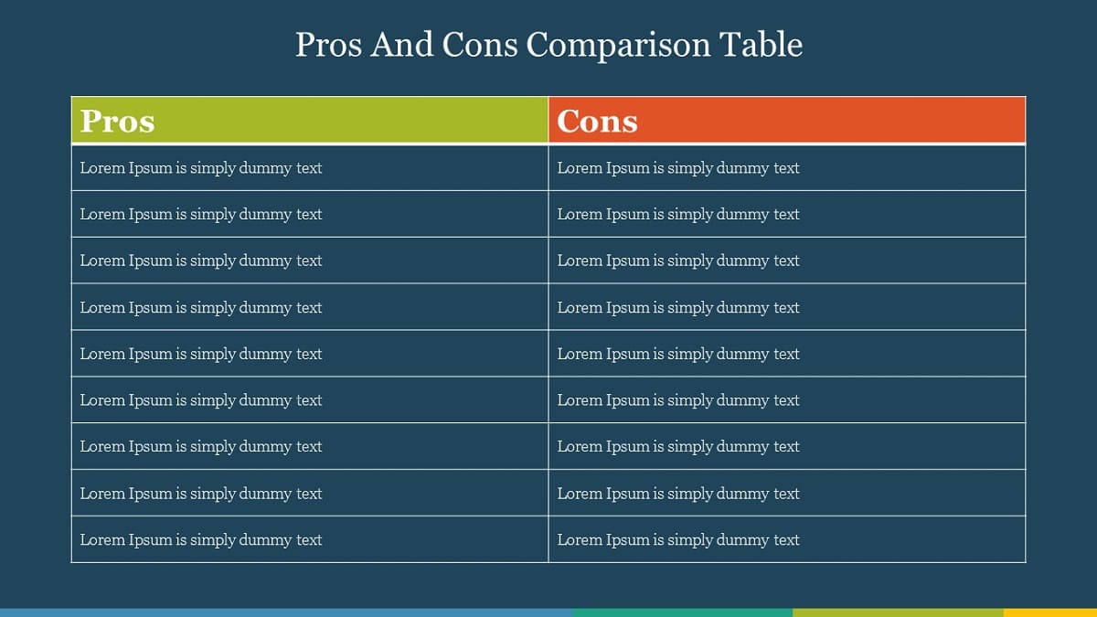 Printable Pros and Cons List Template Pictures