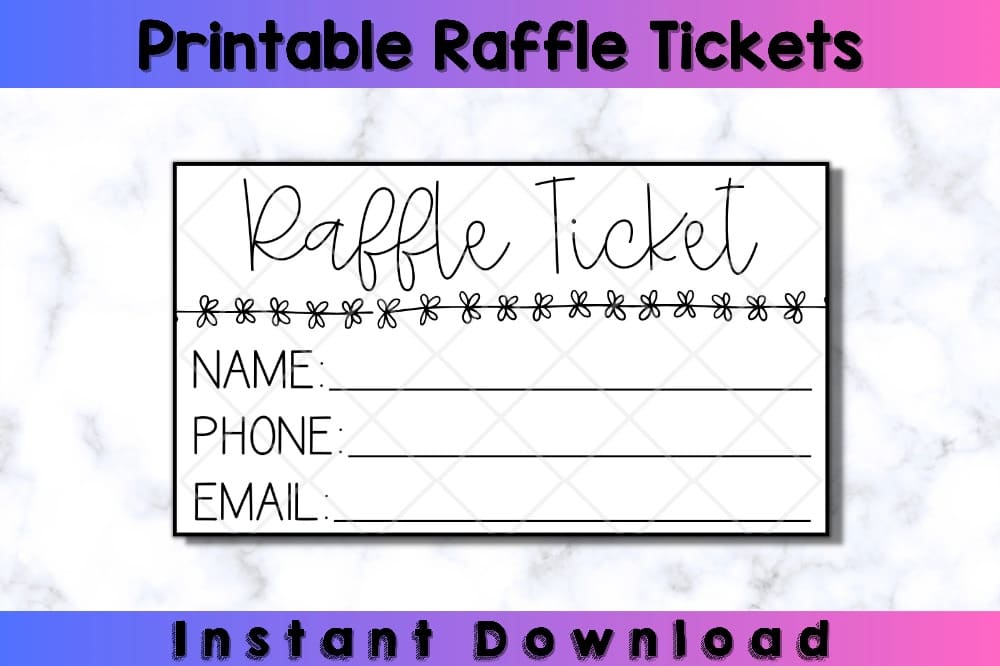 Printable Raffle Ticket Template Download