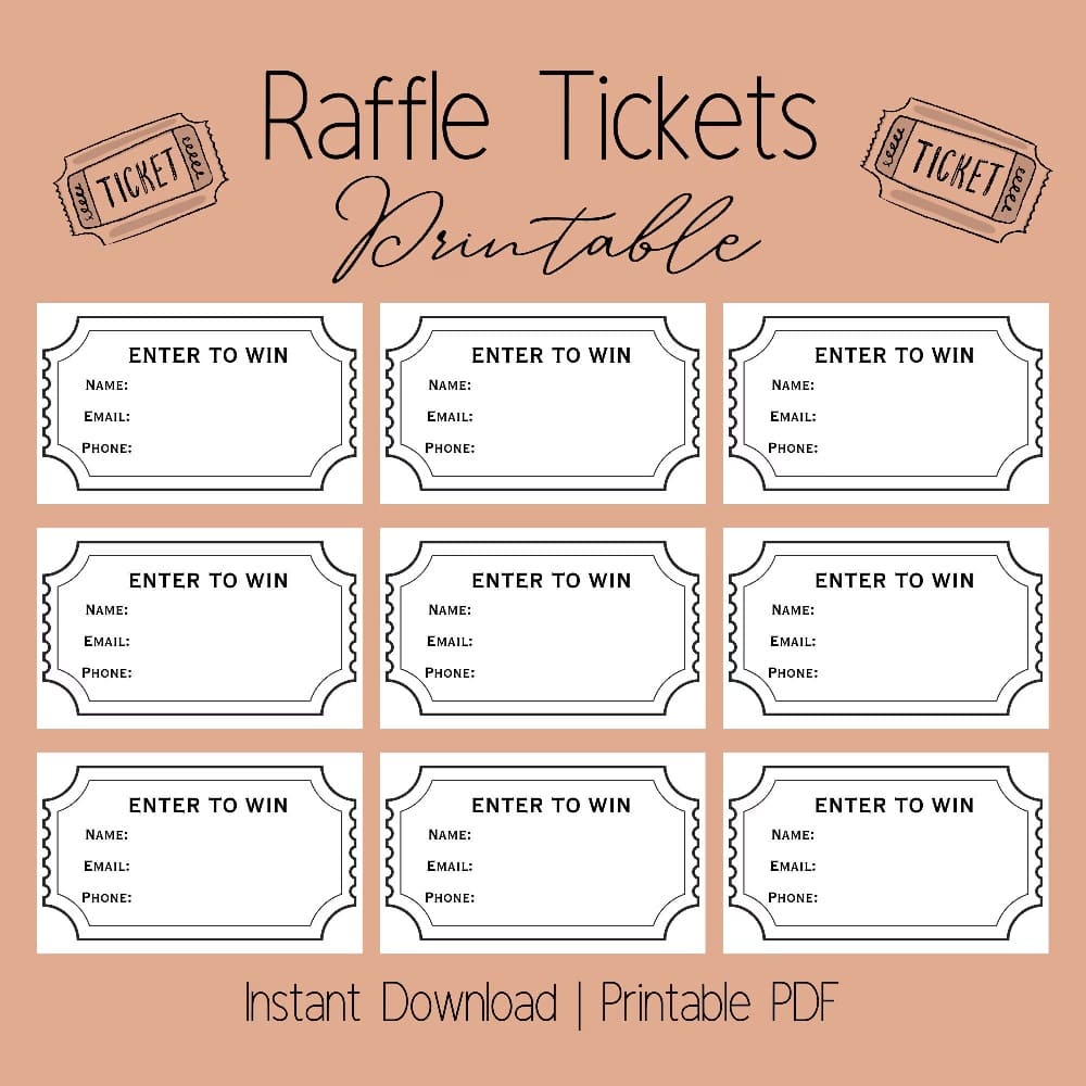 Printable Raffle Ticket Template For Free