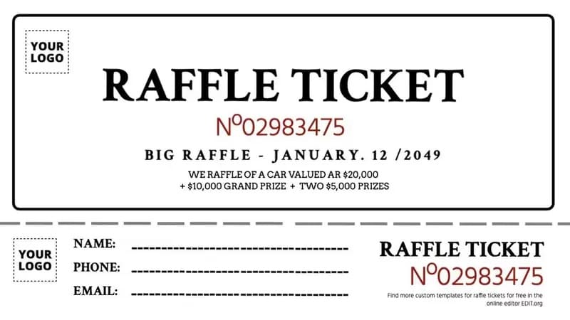 Printable Raffle Ticket Template Picture