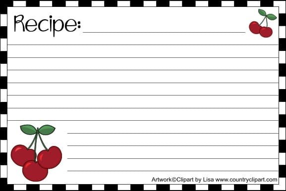 Printable Recipe Card Images