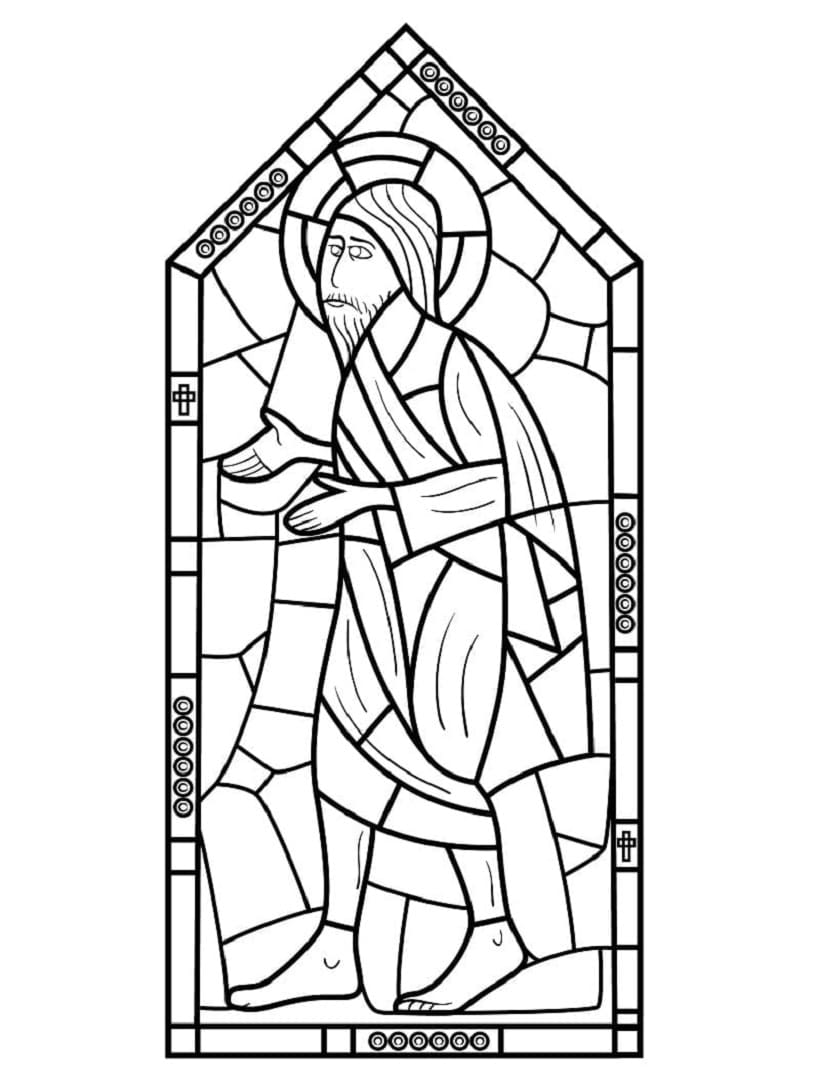 Printable Religious Stained Glass Coloring Page