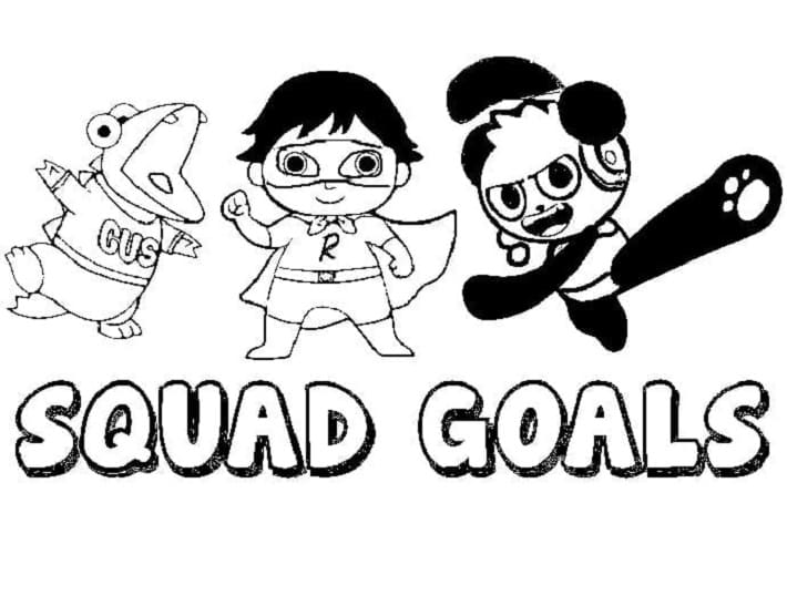Printable Ryan World Squad Goals Coloring Page