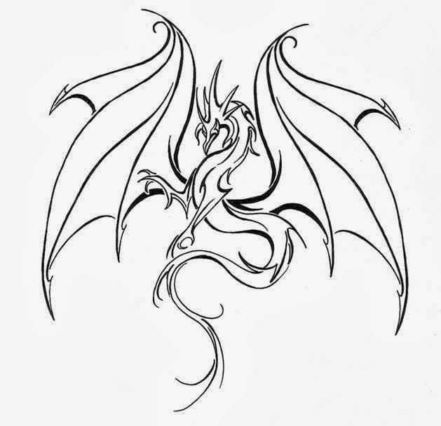 Printable Simple Dragon Stencil