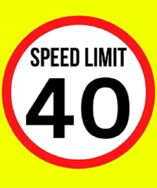 Printable Speed Limit 40 MPH Sign