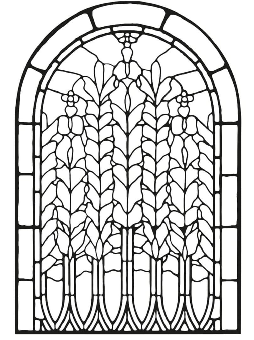 Printable Stained Glass Coloring Page