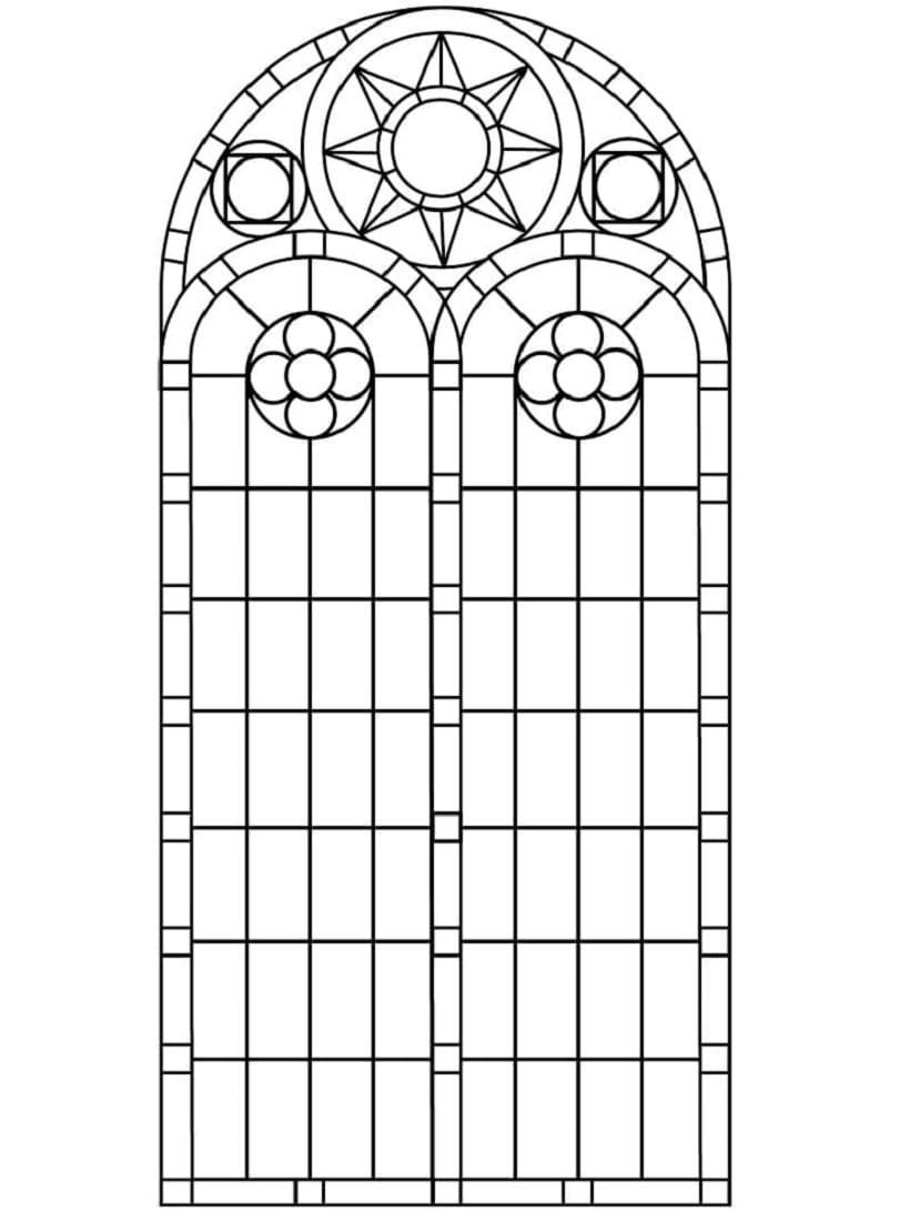 Printable Stained Glass For Free Coloring Page