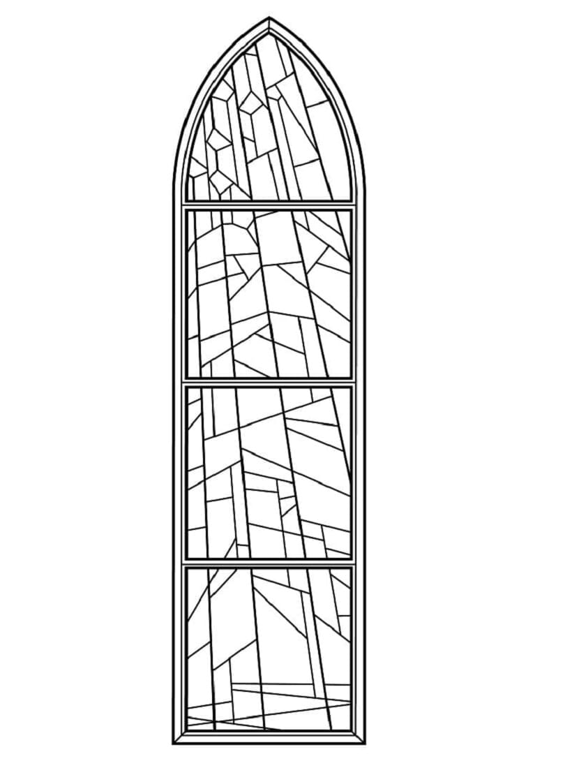Printable Stained Glass Free Coloring Page