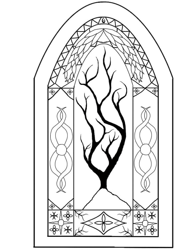 Printable Stained Glass Free For Adults Coloring Page