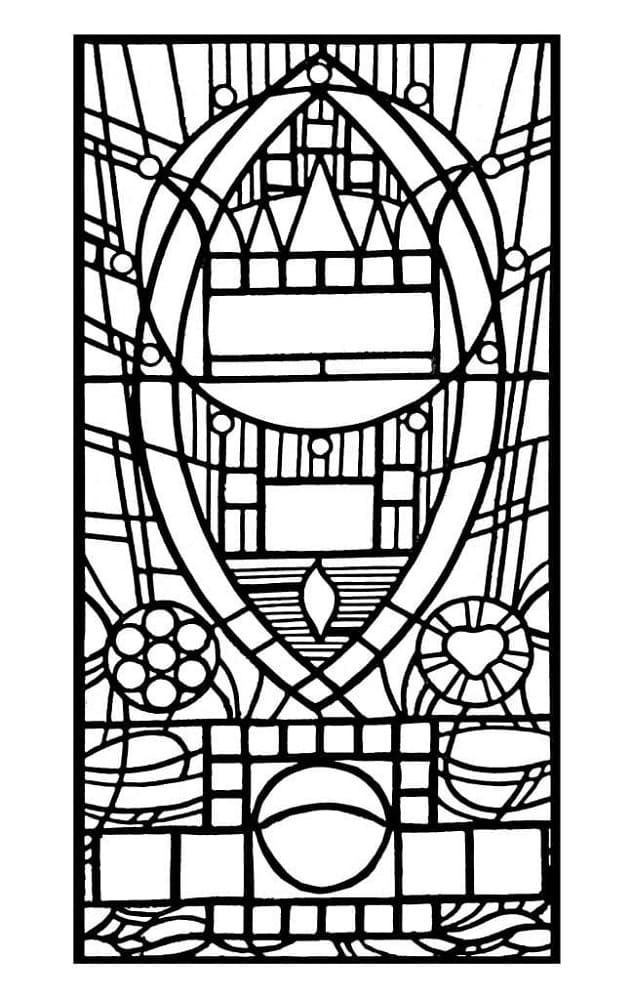 Printable Stained Glass Pattern Coloring Page