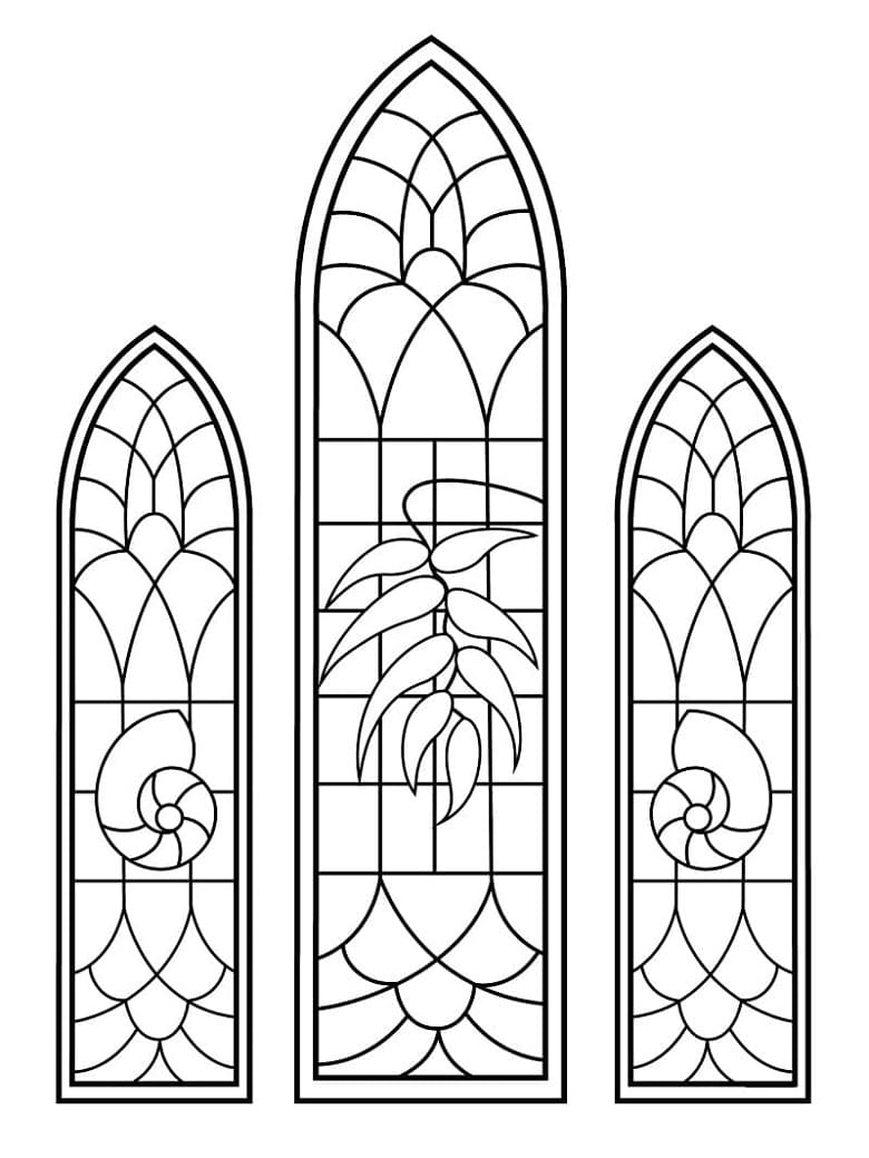 Printable Stained Glass Picture Free Coloring Page
