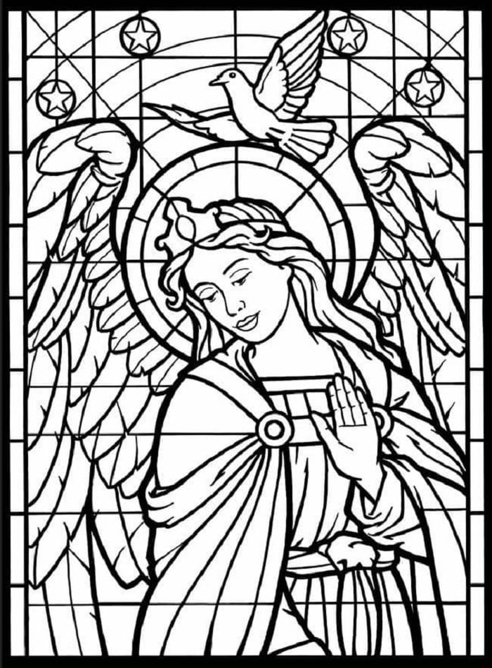 Printable Stained Glass for Adults Coloring Page