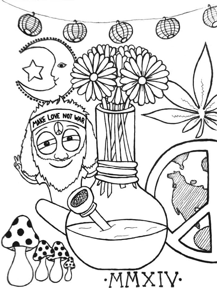 Printable Stoner For Adult Coloring Page